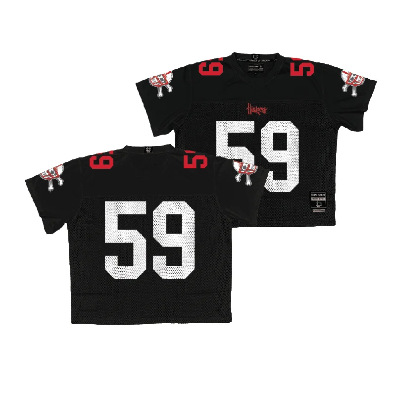 Custom Football Jerseys For Fundraising Events-Nebraska Throwback Black Football Jersey - Henry Lutovsky