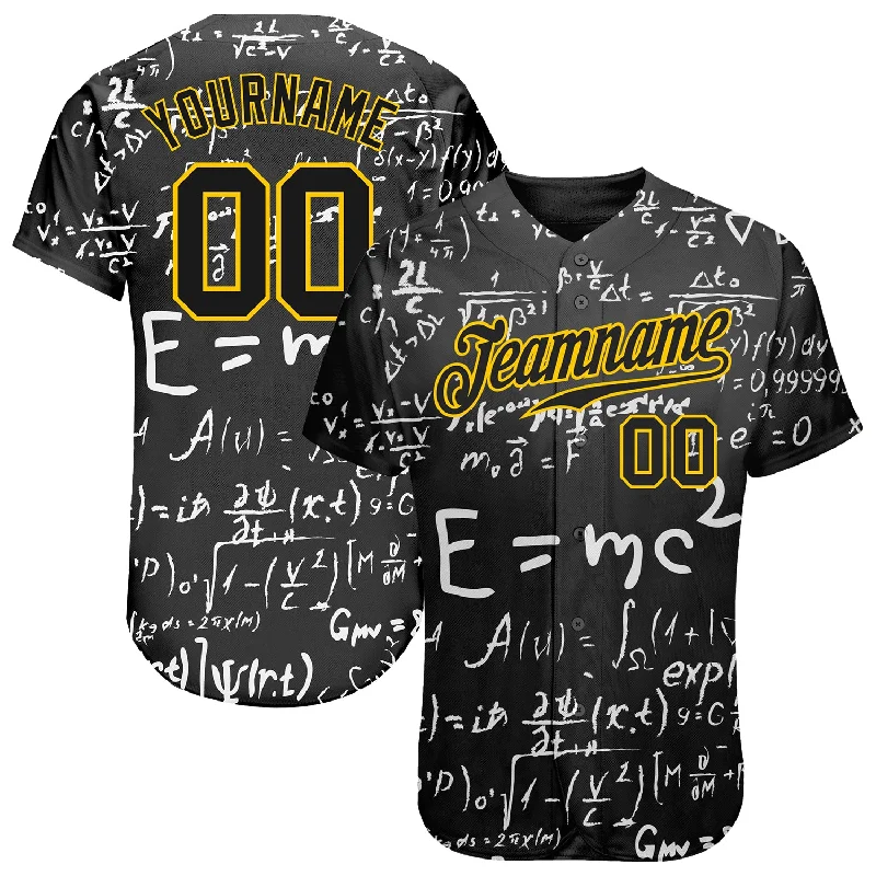 Custom Baseball Jerseys-Custom 3D Pattern Design Math Authentic Baseball Jersey