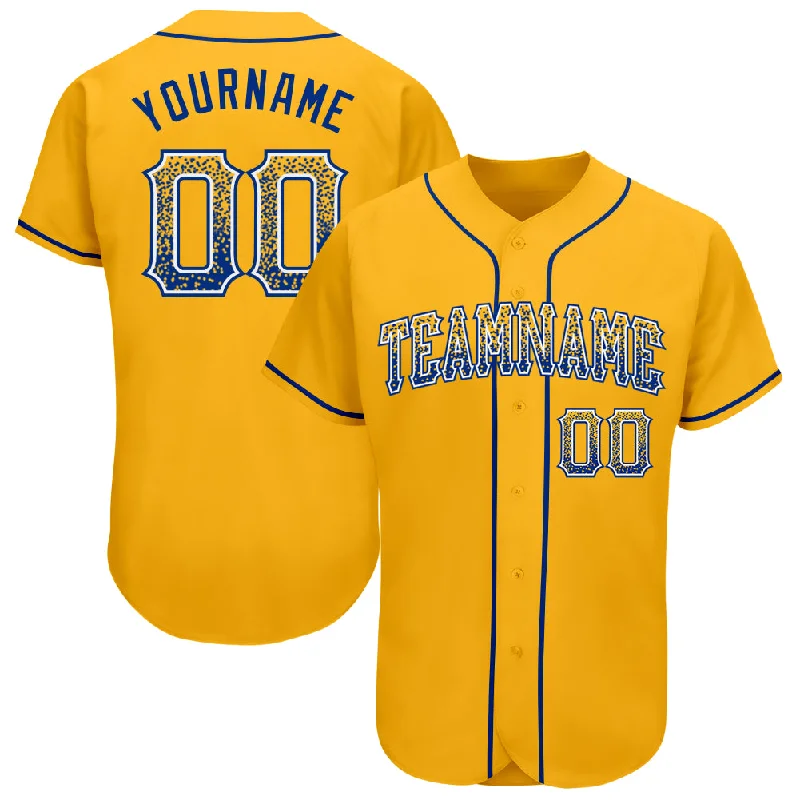 Baseball Jerseys With Custom Names-Custom Gold Royal-White Authentic Drift Fashion Baseball Jersey