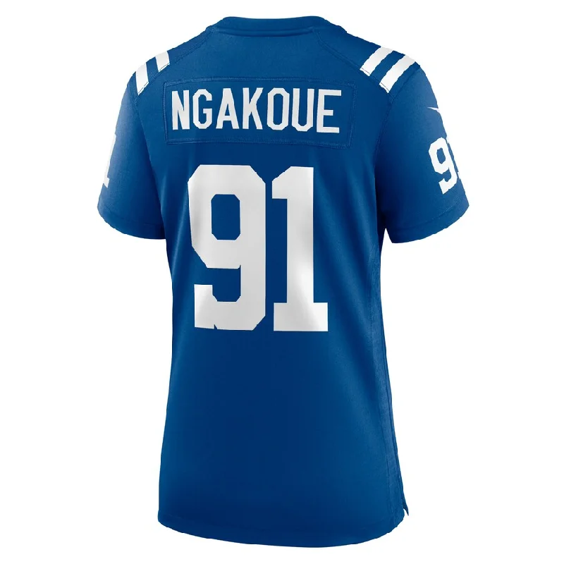 Customizable Rugby Jerseys-IN.Colts #91 Yannick Ngakoue Royal Player Game Jersey Stitched American Football Jerseys