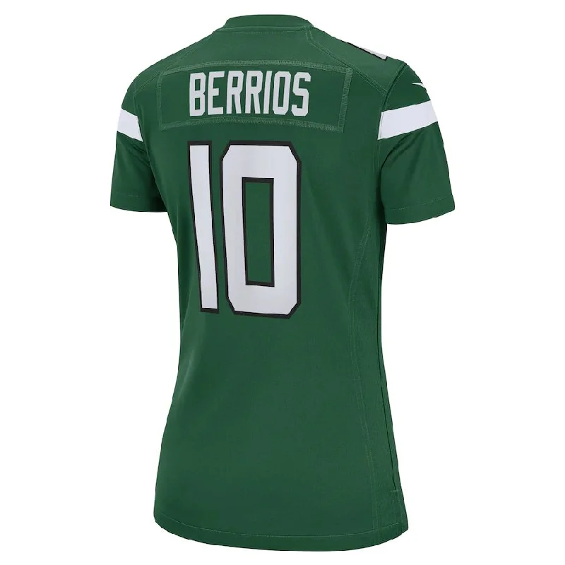 Personalized Rugby Jerseys For Special Anniversaries-NY.Jets #10 Braxton Berrios Gotham Green Game Jersey Stitched American Football Jerseys