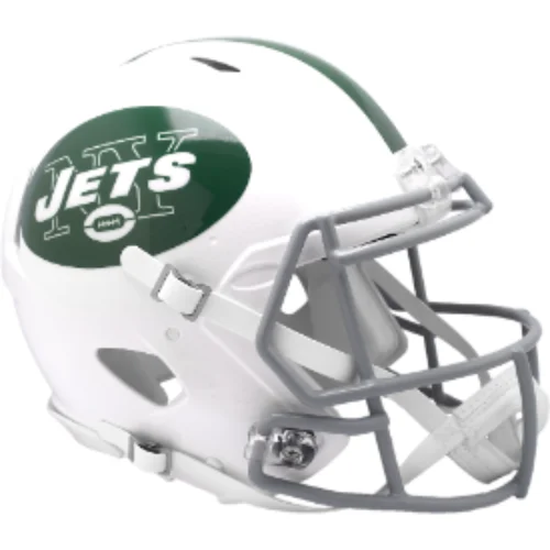 Rugby Helmets With Custom Straps & Padding-New York Jets Full Size Authentic Speed Football Helmet 2024 On-Field Alternate - NFL