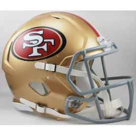 Custom Rugby Helmets-San Francisco 49ers Full Size Authentic Revolution Speed Football Helmet - NFL