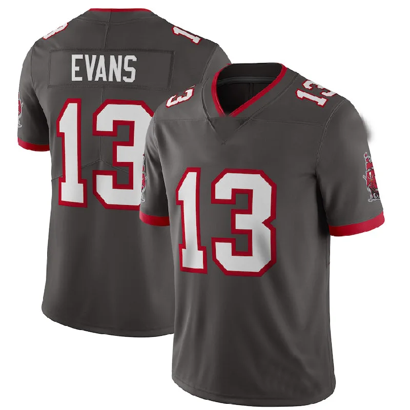 Rugby Jerseys With Custom Fabric Options-TB.Buccaneers #13 Mike Evans Pewter Alternate Vapor Limited Jersey Stitched American Football Jerseys