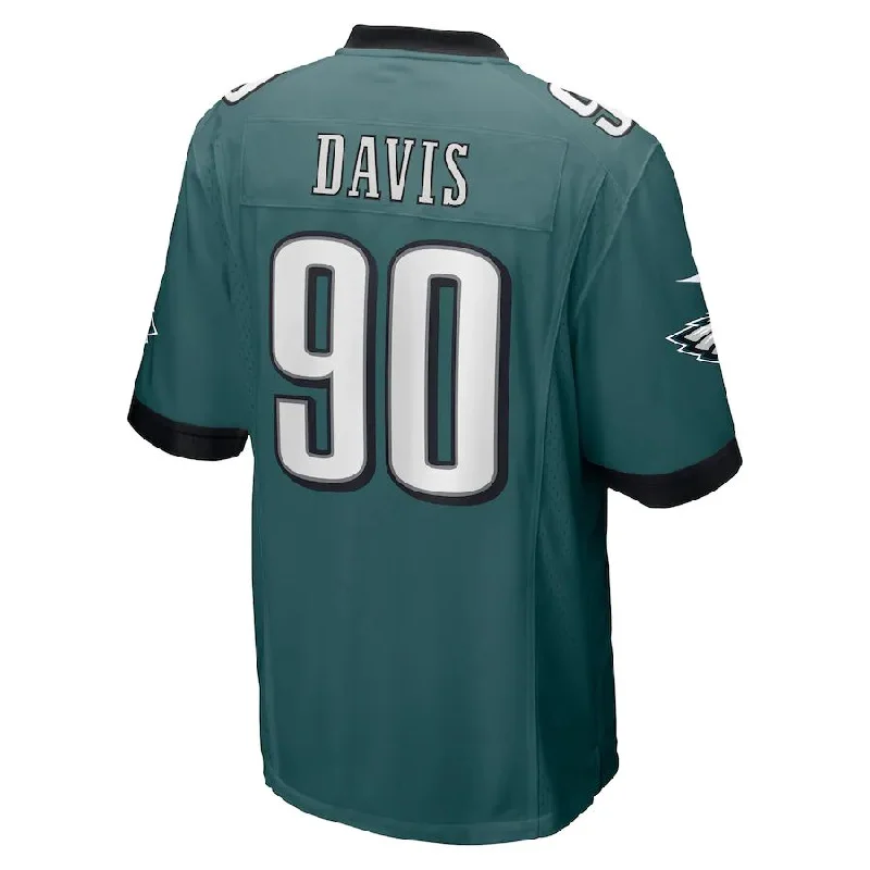 Personalized Rugby Jerseys For Group Customization-P.Eagles #90 Jordan Davis Midnight Green 2022 Draft First Round Pick Game Jersey Stitched American Football Jerseys