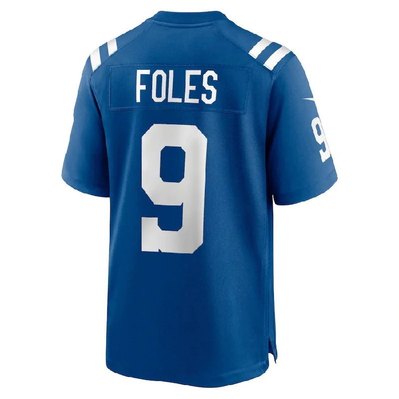 Rugby Jerseys For Charity Fundraisers-IN.Colts #9 Nick Foles Royal Player Game Jersey Stitched American Football Jerseys