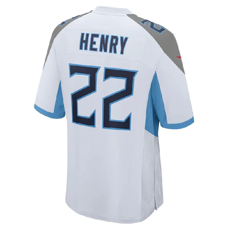 Custom Rugby Jerseys With Custom Fit-T.Titans #22 Derrick Henry White Player Game Jersey Stitched American Football Jerseys