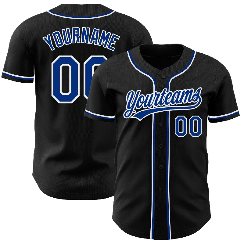 Personalized Baseball Jerseys For Alumni Teams-Custom Black Royal-White Authentic Baseball Jersey