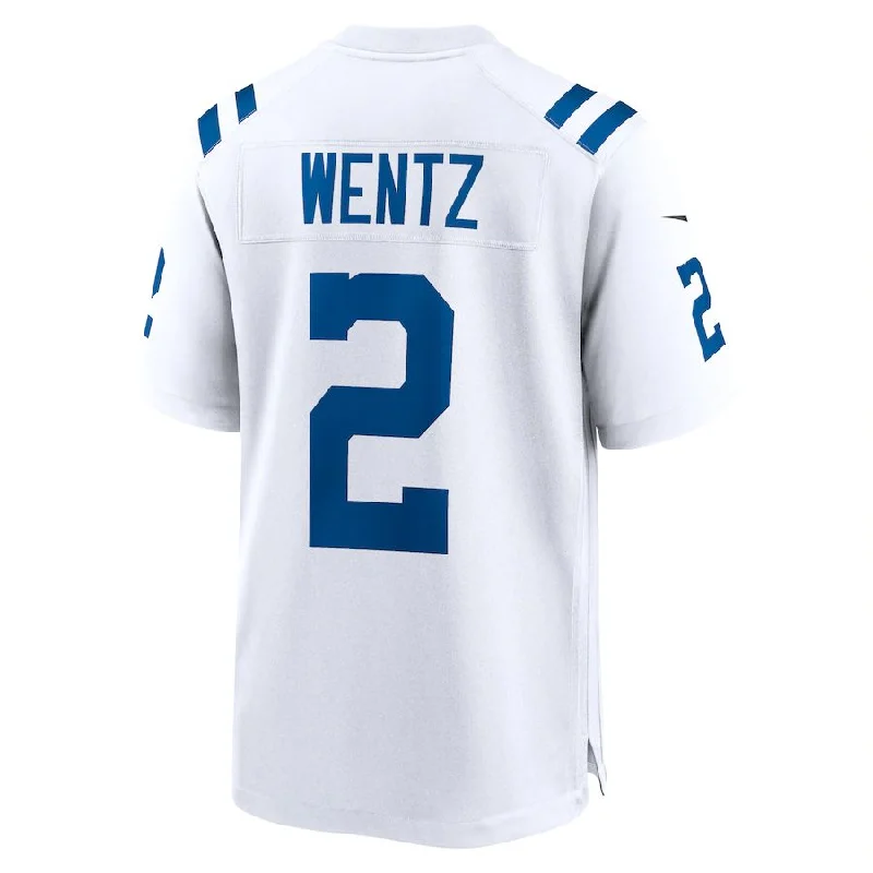 Rugby Jerseys For Tournaments & Competitions-IN.Colts #2 Carson Wentz White Game Jersey Stitched American Football Jerseys