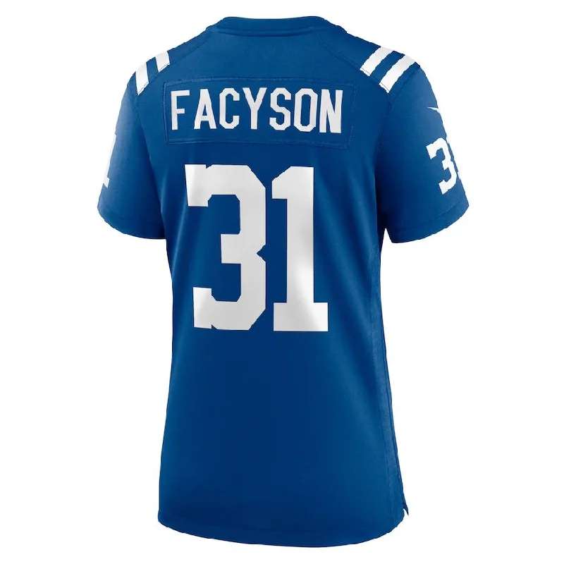 Custom Rugby Jerseys For Special Occasions-IN.Colts #31 Brandon Facyson Royal Player Game Jersey Stitched American Football Jerseys