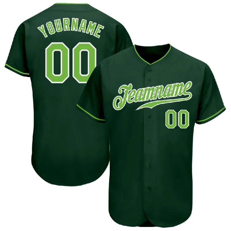 Personalized Baseball Jerseys For Corporate Gifts-Custom Green Neon Green-White Authentic Baseball Jersey