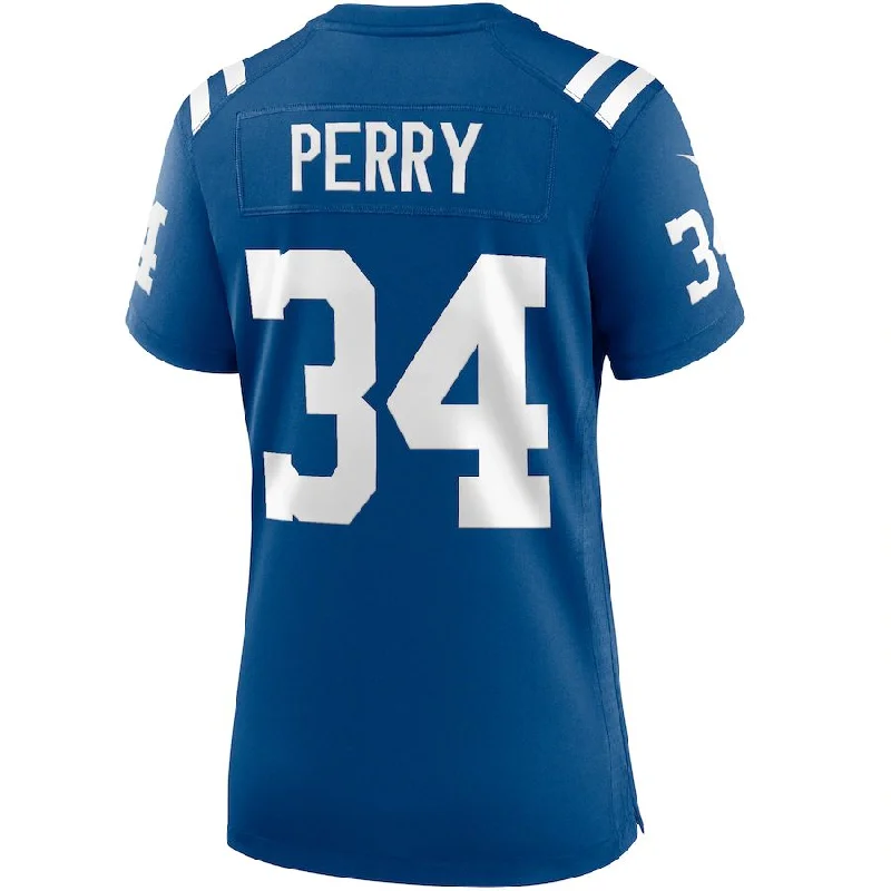 Personalized Rugby Jerseys For Event Marketing-IN.Colts #34 Joe Perry Royal Game Retired Player Jersey Stitched American Football Jerseys