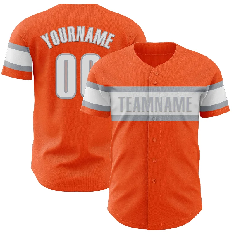 Baseball Jerseys For Fun League Competitions-Custom Orange White-Gray Authentic Baseball Jersey