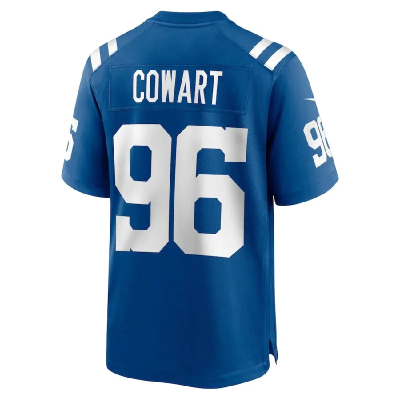 Personalized Rugby Jerseys For Team Traditions-IN.Colts #96 Byron Cowart Royal Game Player Jersey Stitched American Football Jerseys