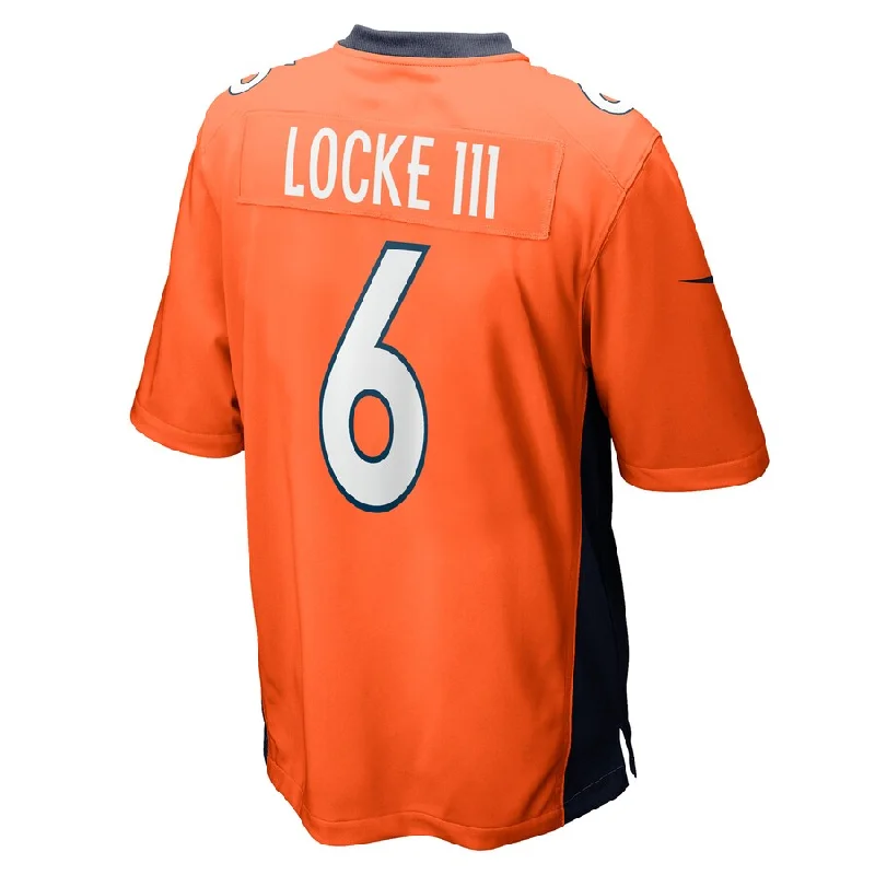 Personalized Rugby Jerseys For Charity-D.Broncos #6 P.J. Locke Orange Game Player Jersey Stitched American Football Jerseys