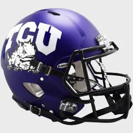 Personalized Rugby Helmets For Professional Athletes-TCU Horned Frogs Full Size Authentic Speed Football Helmet Satin Purple - NCAA