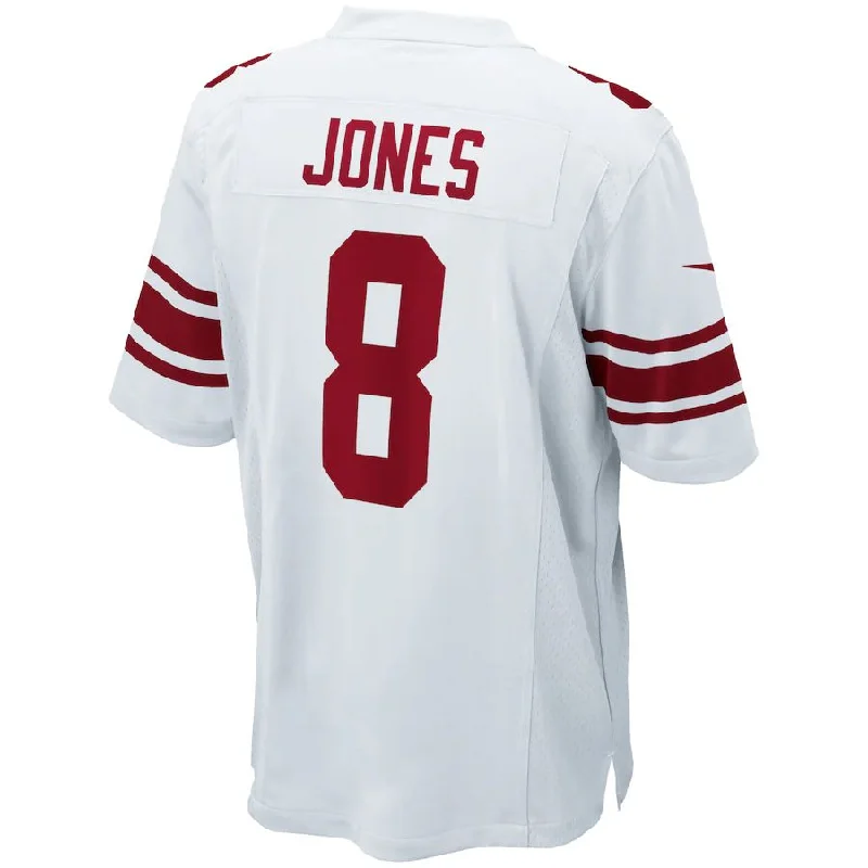 Rugby Jerseys With Custom Sleeve Designs-NY.Giants #8 Daniel Jones White Game Jersey Stitched American Football Jerseys