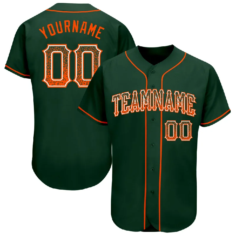 Custom Baseball Jerseys For Fundraising Events-Custom Green Orange-White Authentic Drift Fashion Baseball Jersey