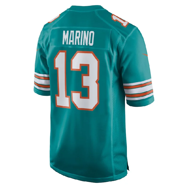 Custom Rugby Jerseys For Holiday Gifts-M.Dolphins #13 Dan Marino Aqua Retired Player Jersey Stitched American Football Jerseys