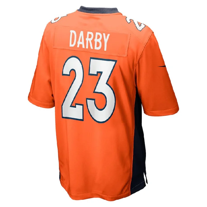 Custom Rugby Jerseys With Custom Fit-D.Broncos #23 Ronald Darby Orange Player Game Jersey Stitched American Football Jerseys