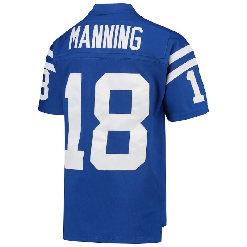 Rugby Jerseys For Local Competitions-IN.Colts #18 Peyton Manning Mitchell & Ness Royal 1998 Legacy Retired Player Jersey Stitched American Football Jerseys