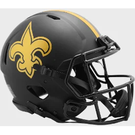 Personalized Rugby Helmets For Teams-New Orleans Saints Full Size Authentic Revolution Speed Football Helmet ECLIPSE - NFL