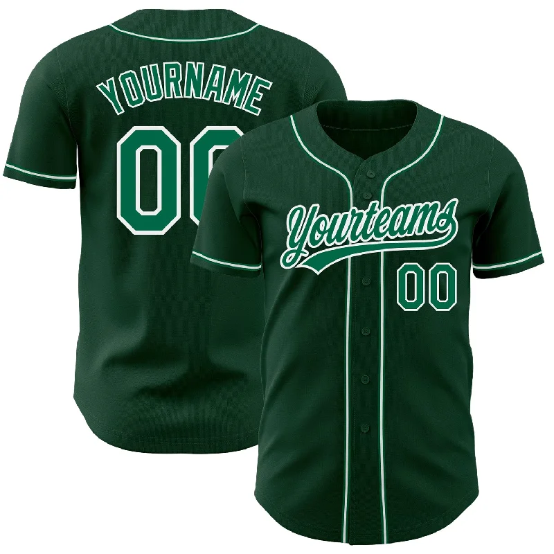 Custom Baseball Jerseys For Competitive Leagues-Custom Green Kelly Green-White Authentic Baseball Jersey