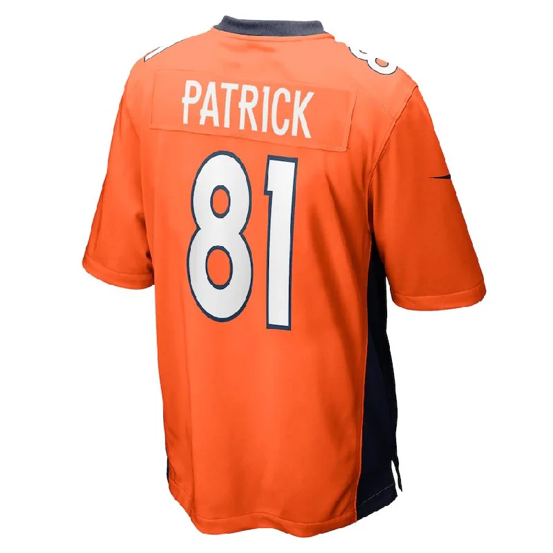 Rugby Jerseys For Charity Fundraisers-D.Broncos #81 Tim Patrick Orange Game Jersey Stitched American Football Jerseys