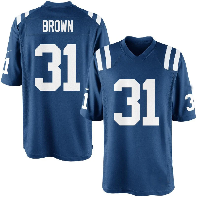 Custom Rugby Jerseys For Event Appearances-IN.Colts #31 Donald Brown Team Color Game Jersey Stitched American Football Jerseys