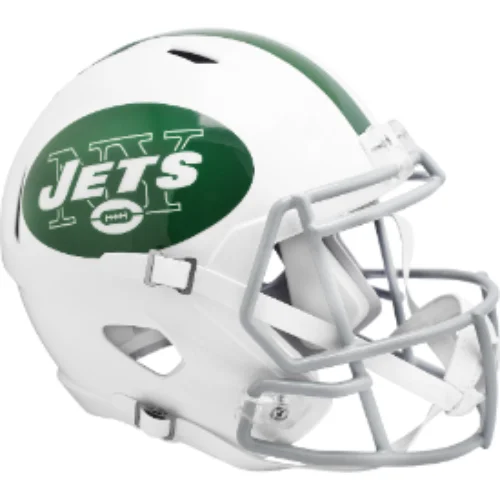 Custom Rugby Helmets For Rugby Events-New York Jets Full Size Speed Replica Football Helmet 2024 On-Field Alternate - NFL