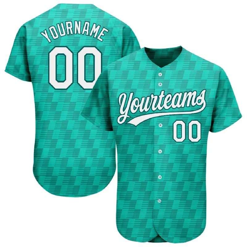 Custom Baseball Jerseys With Player Names-Custom Kelly Green White-Black 3D Pattern Design Authentic Baseball Jersey