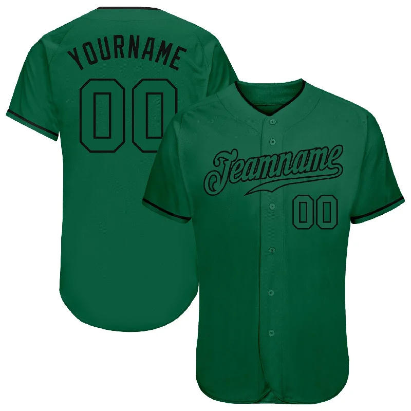 Personalized Baseball Jerseys For Fundraisers-Custom Kelly Green Kelly Green-Black Authentic Baseball Jersey