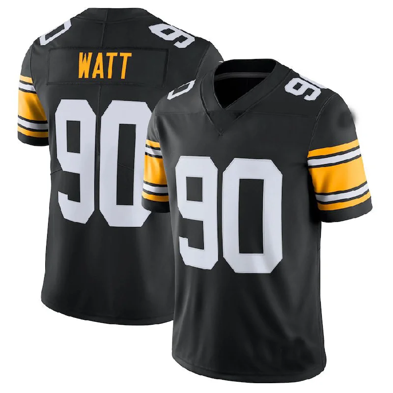 Personalized Rugby Jerseys For Player Gifts-P.Steelers #90 T.J. Watt Black Alternate Vapor Untouchable Limited Jersey Stitched American Football Jerseys