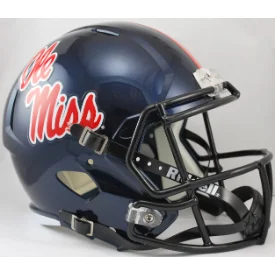 Rugby Helmets For Safety Standards Compliance-Mississippi (Ole Miss) Rebels Full Size Speed Replica Football Helmet - NCAA