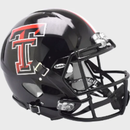 Rugby Helmets For Youth Players-Texas Tech Red Raiders Full Size Authentic Speed Football Helmet 2024- NCAA