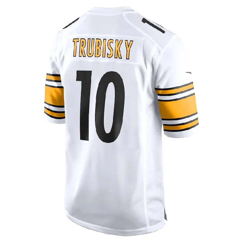 Personalized Rugby Jerseys For Youth Competitions-P.Steelers #10 Mitchell Trubisky  White Game Player Jersey Stitched American Football Jerseys