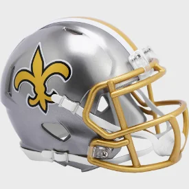 Custom Rugby Helmets For High-Impact Sports-New Orleans Saints Mini Speed Football Helmet FLASH - NFL