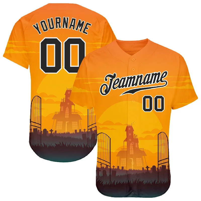 Personalized Baseball Jerseys For Tournament Events-Custom 3D Pattern Halloween Horror Night Authentic Baseball Jersey