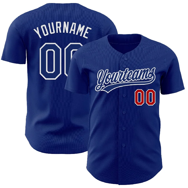 Custom Baseball Jerseys With Custom Fit-Custom Royal Red-White Authentic Baseball Jersey