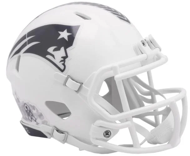 Personalized Rugby Helmets For Schools & Colleges-New England Patriots NFL Mini Speed Football Helmet SALUTE TO SERVICE 3 NFL