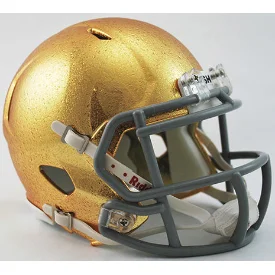 Personalized Rugby Helmets For Group Events-Notre Dame Fighting Irish NCAA Mini Speed Football Helmet HydroSkin