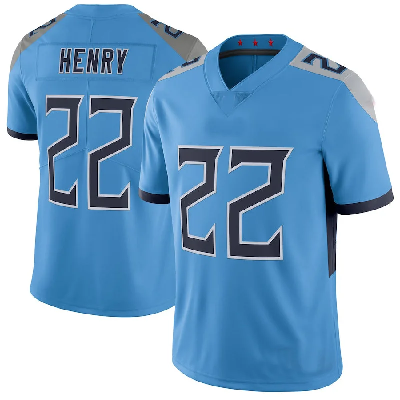 Personalized Rugby Jerseys For School Teams-T.Titans Derrick #22 Henry Light Blue New Vapor Untouchable Limited Jersey Stitched American Football Jerseys