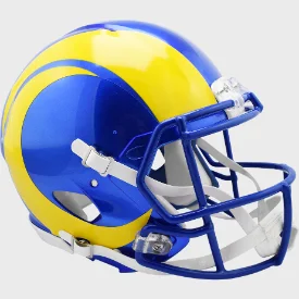 Personalized Rugby Helmets For Team Orders-Los Angeles Rams Full Size Authentic Revolution Speed Football Helmet - NFL