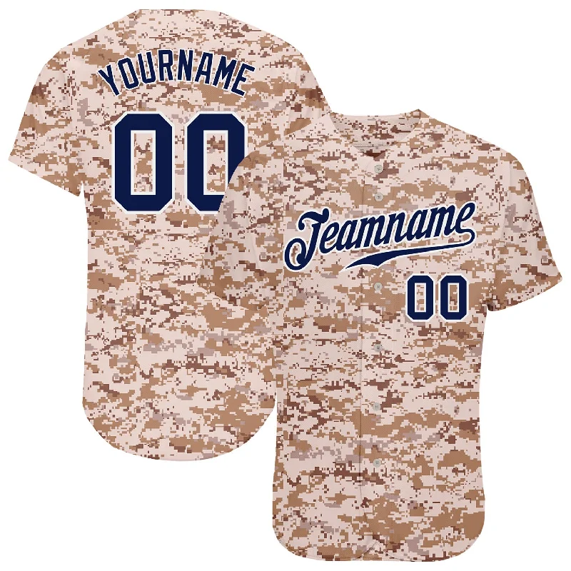 Custom Baseball Jerseys For Special Events-Custom Camo Navy-White Authentic Salute To Service Baseball Jersey