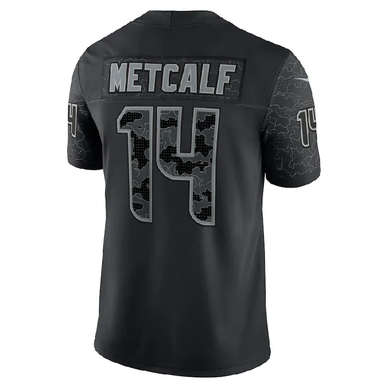 Custom Rugby Jerseys With Bold Graphics-S.Seahawks #14 DK Metcalf Black RFLCTV Limited Jersey Stitched American Football Jerseys