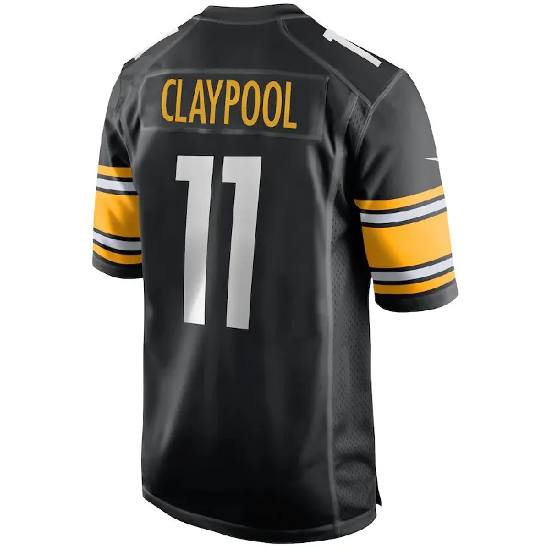 Custom Rugby Jerseys For Award Ceremonies-P.Steelers #11 Chase Claypool Black Game Jersey Stitched American Football Jerseys