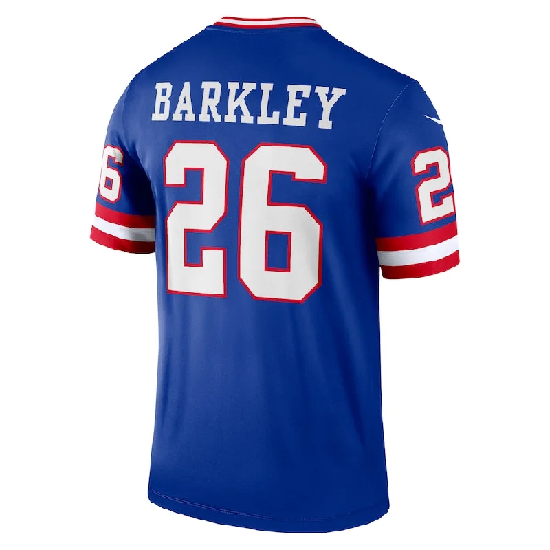 Personalized Rugby Jerseys For Fans & Players-NY.Giants #26 Saquon Barkley Royal Classic Player Legend Jersey Stitched American Football Jerseys