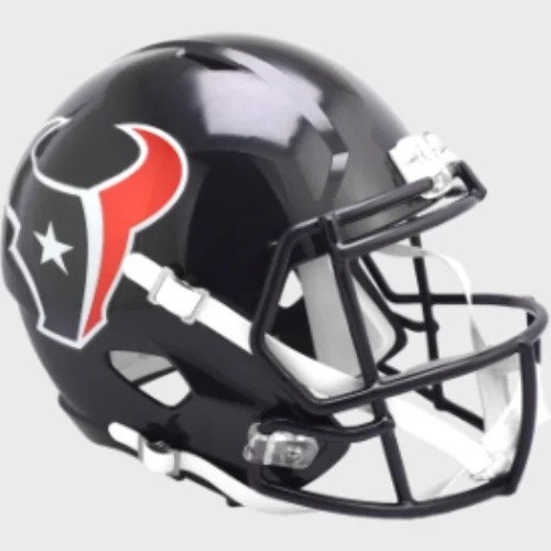 Custom Rugby Helmets For Large Teams-Houston Texans Full Size Speed Replica Football Helmet 2024 Primary - NFL