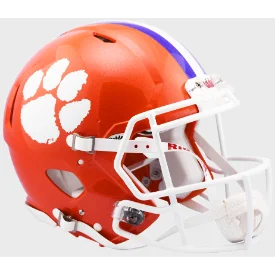 Personalized Rugby Helmets For Group Discounts-Clemson Tigers Full Size Authentic Speed Football Helmet- NCAA