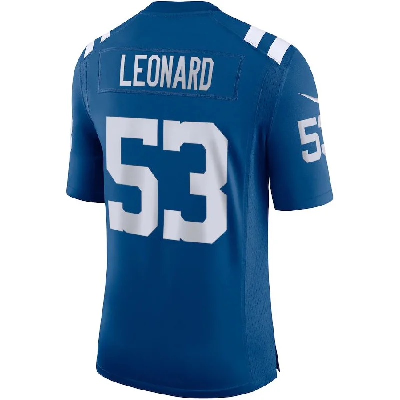 Rugby Jerseys With Custom Fabric-IN.Colts #53 Shaquille Leonard Royal Vapor Limited Jersey Stitched American Football Jerseys